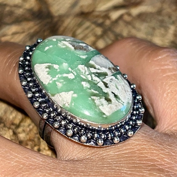 Speckled Variscite- Utahlite Rung Size 8 - Picture 2 of 6